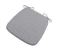 （Seat cushion only） Set of 2 Non-Slip Gray Chair Cushions for Dining Chairs 42x40 cm with Washable Removable Covers and Ties Ideal for Kitchen and Garden Chairs.