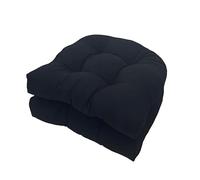 (seat cushion only) Set of 2 Outdoor Chair Cushions 19"x19" U-Shaped Thick 4" Replacement Seat Pads for Wicker Patio Chairs Garden Porch Home & Office Lounge Use