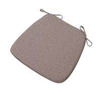 （Seat cushion only） Set of 6 Light Brown Non-Slip Chair Cushions 42x40 cm with Removable Washable Covers and Ties Ideal for Kitchen and Garden Chairs.