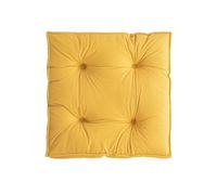 （Seat cushion only） Yellow Square Chair Cushion Set of 1/2/4 Solid Tufted Seat Cushions for Dining Room Office Chairs Car Outdoor Patio (45 x 45 cm)