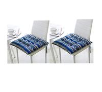 Seat Cushion Pad with Ties for Dining Chair Kitchen Chair Cushion,Set of 2 (C square)
