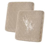 Seat Cushion Sofa Cover: 2 Seater Waterproof Jacquard Couch Cushion Slipcovers Outdoor Seat Cushion Slipcover with Elastic Bottom Furniture Protector for Sectional Armchair Loveseat (Khaki)