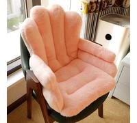 Seat Cushion Soft Fluffy Warm Lumbar Support Anti-Slip Desk Chair Pad for Home Office and Gaming Chairs, Cream Fleece Back Pillow, Versatile for Bleacher Seats and Armchairs (pink)