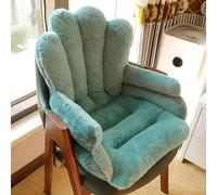 Seat Cushion Soft Fluffy Warm Lumbar Support Anti-Slip Desk Chair Pad for Home Office and Gaming Chairs, Cream Fleece Back Pillow, Versatile for Bleacher Seats and Armchairs (green)