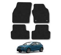 Seat Ibiza (2017+) Car Mats Accessories Tailored Fit Carpet Floor Mats Non Slip Grey Trim Accessory Compatible Front Rear Set Anti Slip Full Coverage Granulated Backing Hand-Finished Clips