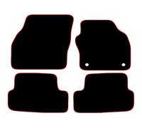 Seat Ibiza 2017+ Onwards 4 Piece Set Car Mats UK-Made Tailored Fit Carpet Floor Mats Full Coverage Compatible Accessory Red Trim