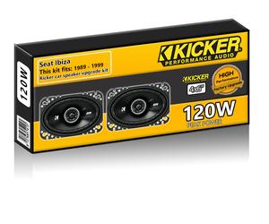 Seat Ibiza Rear Hatch Speakers Kicker 4x6" car speaker upgrade 120W