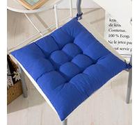 Seat Pad Dining Room Garden Kitchen Chair Seat Cushions Tie On Plain (Blue, 1)