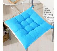 Seat Pad Dining Room Garden Kitchen Chair Seat Cushions Tie On Plain (Turquoish blue, 4)