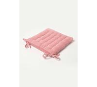 Quilted Velvet Chair Pad, 40 x 40 cm Homescapes Pink 40cm x 40cm