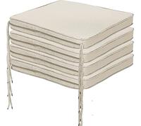 Seat Pads for Dining Chairs, 40x40 cm Adjustable Kitchen, Office and Garden Chair with Ties Water-Resistant Non Slip Comfortable Cushions (Cream, Set of 8)