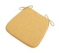 Seat Pads for Dining Chairs 45X42cm, Comfortable Cotton Linen Garden Chair Cushions, Kitchen Seat Cushions with Ties for Living Room Office Patio, Removable Pillowcase,Yellow,1Pcs