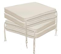 Seat Pads Set of 4 for Dining Chairs, Cream Cushion with Ties 40x40 cm Adjustable Kitchen, Office and Garden Chair Water-Resistant Non Slip Comfortable Cushions