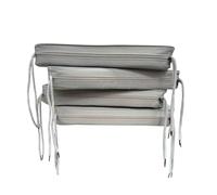 Seat Pads Set of 6 for Dining Chairs, Grey Cushion with Ties 40x40 cm Adjustable Kitchen, Office and Garden Chair Water Resistant Non Slip Comfortable Cushions