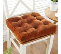 Seat Pads, Square Velvet Chair Pad,Soft Thicken Seat Cushion Kitchen Chair Cushion,Tufted Floor Pillow Meditation Cushion for Dining Chairs, Office Chairs, Hardwood Floors(Brown1,38x38cm(15x15inch))