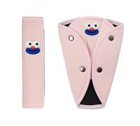 Seatbelt Covers for Kids, Soft & Breathable Strap Pads for Neck and Shoulder Protection, Child Seat Belt Cover for Car, Booster Seat & Stroller, Cute & Comfortable for Boys and Girls (Pink, E)