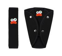 Seatbelt Covers for Kids, Soft & Breathable Strap Pads for Neck and Shoulder Protection, Child Seat Belt Cover for Car, Booster Seat & Stroller, Cute & Comfortable for Boys and Girls (Black, D)