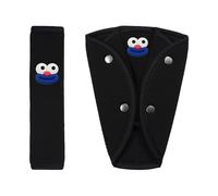 Seatbelt Covers for Kids, Soft & Breathable Strap Pads for Neck and Shoulder Protection, Child Seat Belt Cover for Car, Booster Seat & Stroller, Cute & Comfortable for Boys and Girls (Black, E)