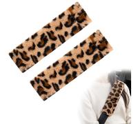 Seatbelt Covers, Leopard Print Car Accessories, Two Seat Belt Covers with Comfortable Shoulder Protection, Ideal for Daily Commuting and Long Journeys, Measuring 28 by 12 by 1.5 Centimetres