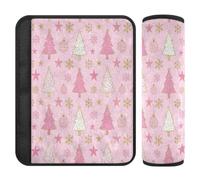 Seatbelt Shoulder Pad, Soft Fleece 2 Pack, Pastel Pines | Eases Shoulder Pressure, Size Pair, Washable Reusable Design for Car Seat Belts