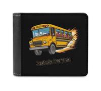 Seatbelts Everyone School Bus Men's Bifold Wallet Slim Cash Card Holder Leather Purse