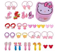 Seatecks 40 Pcs Elastic Hair Ties and Cute Baby Girls Hair Clips Head Hair Bands Ropes, Toddlers' Ponytail Holder Exquisite Cute Cartoon Girls Hair Clip Hair Rope Hair Band