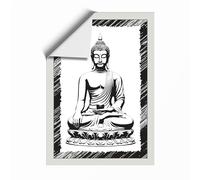 Seated Buddha Japandi Unframed Wall Art Print A2 (59.4×42cm), Wall Decor for Living Room, Bedroom, Office & Home, Art Gift