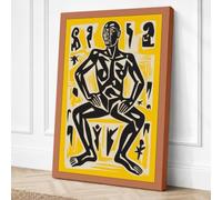 Seated Figure in Motion Canvas Wall Art Print 30x20 Inch (76 x 51 cm)