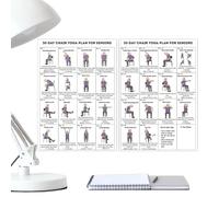Seated Fitness Poster, Chair Yoga Chart, 7.99x10in Exercise Guide with Illustrated Steps, Elderly Training Paper Display, Wall Mounted Instruction Layout, Home Mobility Support Guide for Daily Use