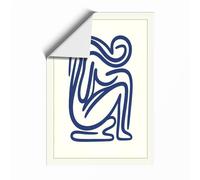 Seated Form in Lines Minimalist Unframed Wall Art Print A2 (59.4×42cm), Wall Decor for Living Room, Bedroom, Office & Home, Art Gift