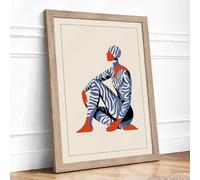 Seated in Simplicity Framed Wall Art Print A3 Oak