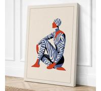 Seated in Simplicity Modern Canvas Wall Art Print 36x24 Inch (91 x 61 cm)
