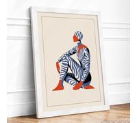 Seated in Simplicity Modern Framed Wall Art Print A3 (42×29.7cm) White, Wall Decor for Living Room, Bedroom, Office & Home, Ready to Hang, Art Gift