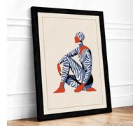 Seated in Simplicity Modern Framed Wall Art Print A4 (29.7×21cm) Black, Wall Decor for Living Room, Bedroom, Office & Home, Ready to Hang, Art Gift