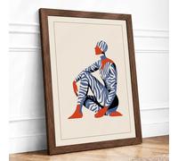 Seated in Simplicity Modern Framed Wall Art Print A4 (29.7×21cm) Walnut, Wall Decor for Living Room, Bedroom, Office & Home, Ready to Hang, Art Gift