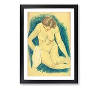 Seated Nude by Paul Gauguin Framed Print | A2 Black Framed Wall Art | Ready to Hang | Modern Nature Picture | Living Room Bedroom Lounge Office