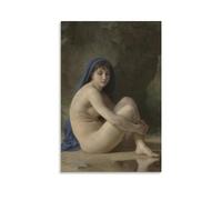 Seated Nude by William Adolphe Bouguereau, Art Poster Picture Print Wall Art Poster Painting Canvas Posters Artworks Room Aesthetic 12x18inch(30x45cm)