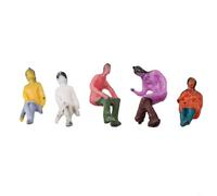 Seated Painted Figures 1:100, Model Railway Sitting Passengers People for OO HO Scale Layout