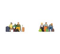 Seated Travellers (6) with Baggage Figure Set Noch 36213