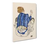 Seated Woman Vol.2 By Egon Schiele Canvas Print | Gallery Wrapped 30mm Frame Wall Art | 24x16 inches | Ready to Hang | Classic People Picture | Living Room Bedroom Lounge Office