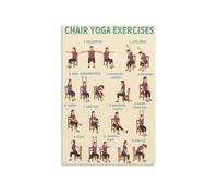 Seated Yoga for Wellbeing Poster, Accessible Poses Chart Canvas Print, Mindfulness & Movement Wall-Art for Age(Unframed,16x24inch(40x60cm))