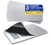 Seatern Magnetic Vent Covers, Extra Strong Magnets, Silver 8" x 12" (3 Pack) Ultra Thick 60mil, Complete Seal, Air Vent Covers for Home Floor, Ceiling, Wall Registers, HVAC, AC, RV, and Heater Vents