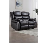 Seattle 2 Seater Manual High Back Bonded Leather Recliner Sofa More4Homes Brown One Size