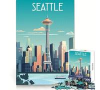 Seattle Adults 1000 Piece Jigsaw Puzzle Memory Training Quiet Enjoyment Precise Edges Perfect Present (38x26cm)