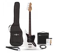 Seattle Bass Guitar White 15W Bass Amp Pack