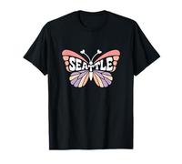 Seattle Butterfly - Washington Pastel City Name Word Art T-Shirt