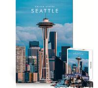 Seattle City for Adults 1000 Piece Jigsaw Puzzle Mind Power Cozy Relaxation Uniform Edges Nice Gift (50x75cm)