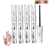 Seattle Get Mascara, Iron Wand Mascara, Waterproof 3d Curling Eyelash Iron Mas/cara, Ultimate Length & Curl Mas/cara Set, Long-Lasting No Flaking, Build Fuller Lashes, Clump And Smudge (Black,4 PCS)