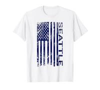 Seattle Grunge USA Flag Classic Patriotic SEA City T-Shirt