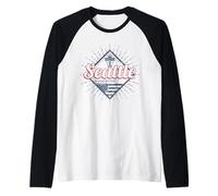 Seattle in Washington United States Vintage USA Souvenir Raglan Baseball Tee